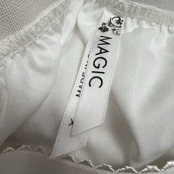 Women's Boho Embroidered Magic Skirt XL White Mesh Lined Festival Gypsy Cottage - Picture 2 of 8